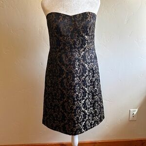Ann Taylor LOFT Brocade Strapless Sheath Dress Size 10